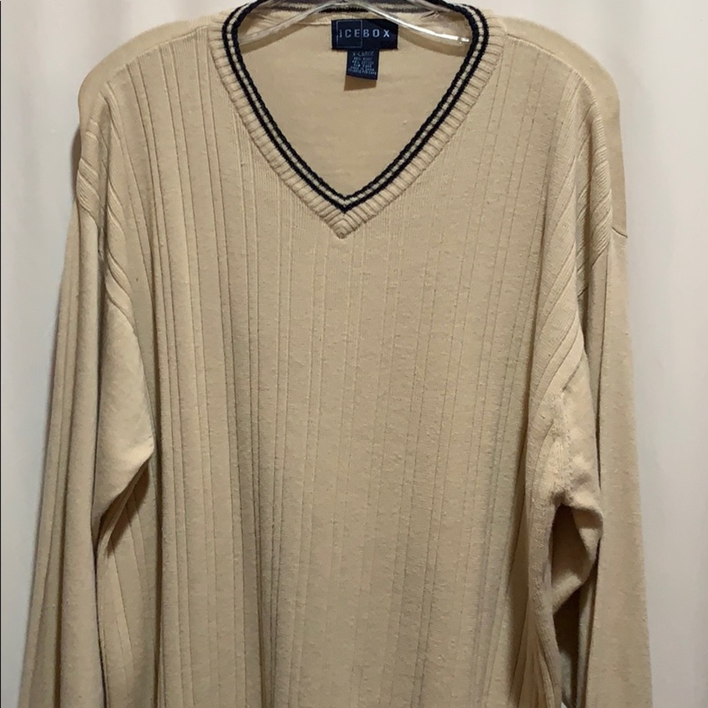 ICEBOX BOYFRIEND SWEATER SZ XL TAN RAMIE/COTTON